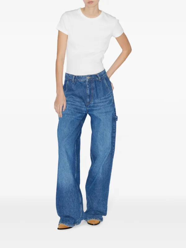 【関税&送料込】Marant Etoile Jeans Solene MARANT ÉTOILE Solene wide-leg Jeans | Blue | FARFETCH