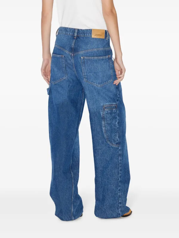 【関税&送料込】Marant Etoile Jeans Solene MARANT ÉTOILE Solene wide-leg Jeans | Blue | FARFETCH