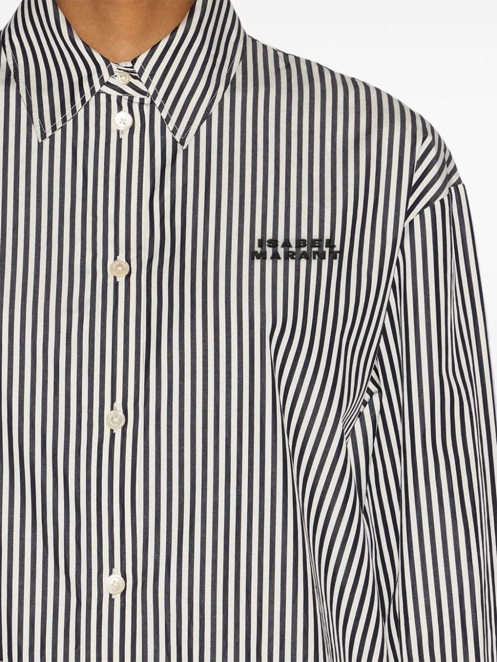 Shop Isabel Marant Fabriza Striped Shirt In Black