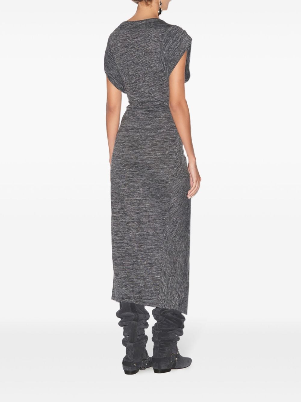 Shop Marant Etoile Isabella Midi Dress In Grey