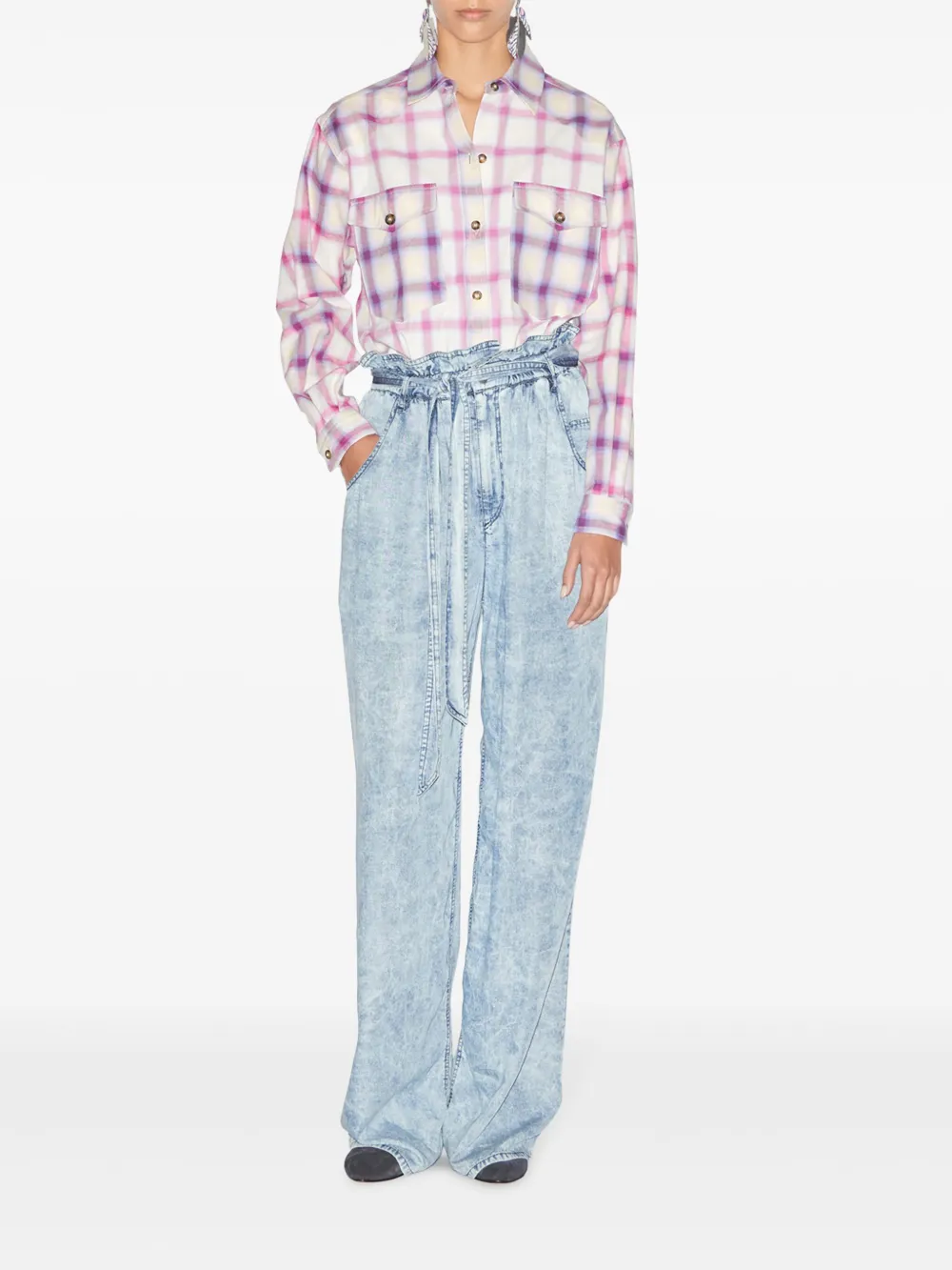 MARANT ÉTOILE Geruit blouse - Roze