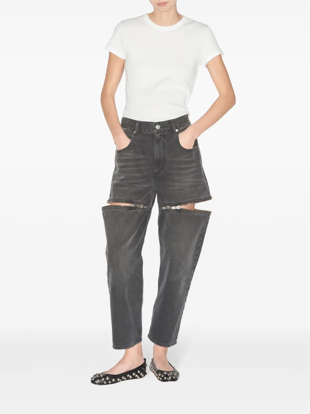 marantétoile MARANT ÉTOILE Salia broek met wijde pijpen - Grijs
