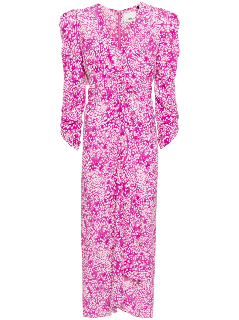 ISABEL MARANT Albini graphic-print midi dress - Pink