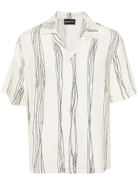 Emporio Armani abstract-print camp-collar shirt