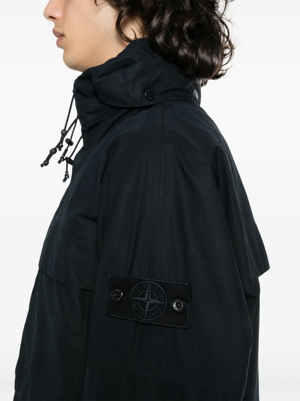 Shop Stone Island Ghost O-ventile Military Jacket In Blue