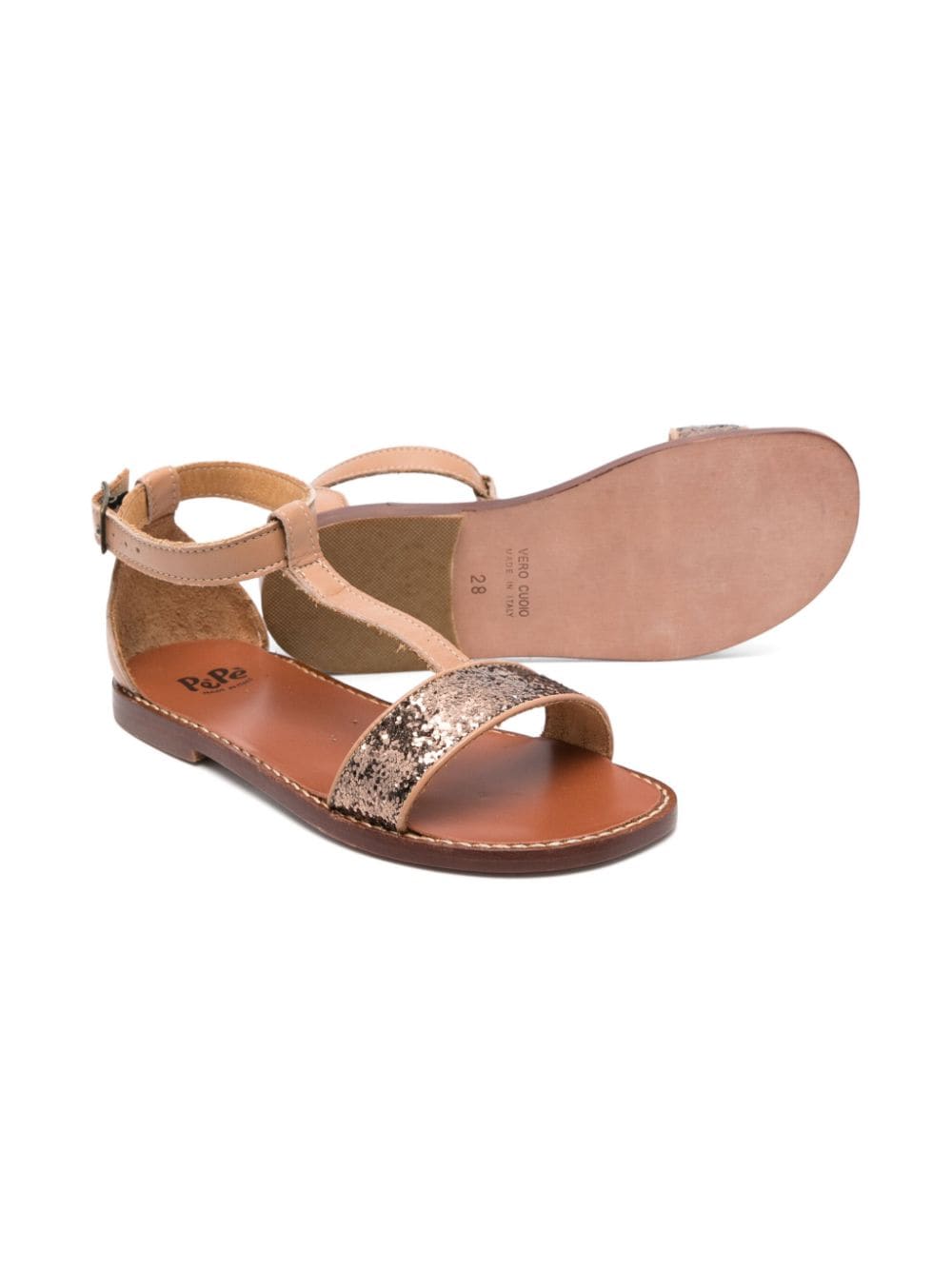 Pèpè Sandalen met glitter - Bruin