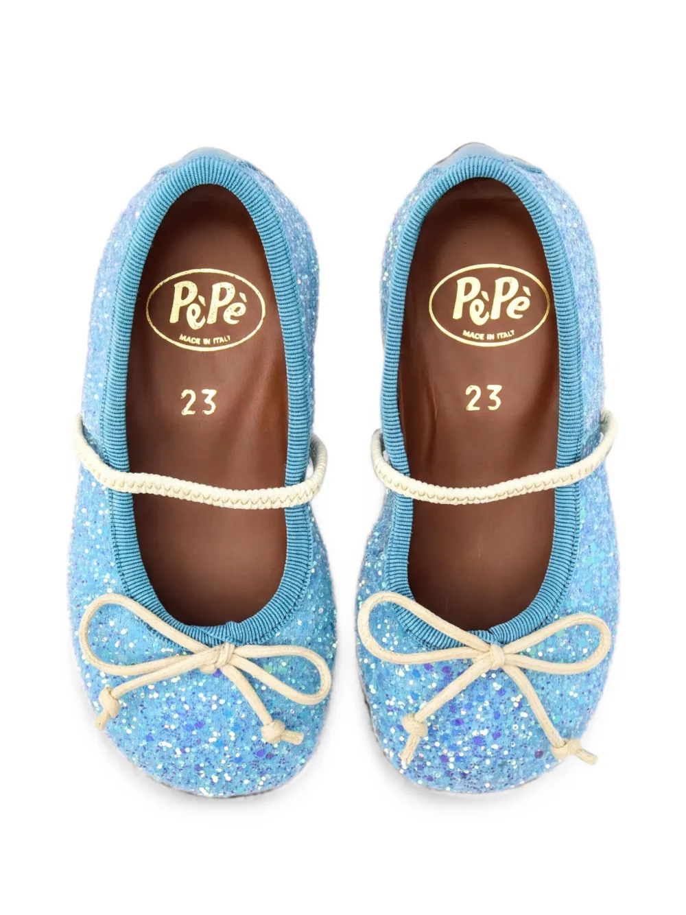 Pèpè Darlyn ballerina's met glitter en strikdetail Blauw
