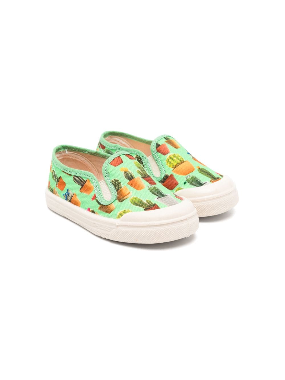 Pèpè Kids' Noah Cactus-print Sneakers In Green
