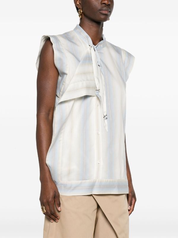 LEMAIRE Striped Draped Sleeveless Shirt - Farfetch