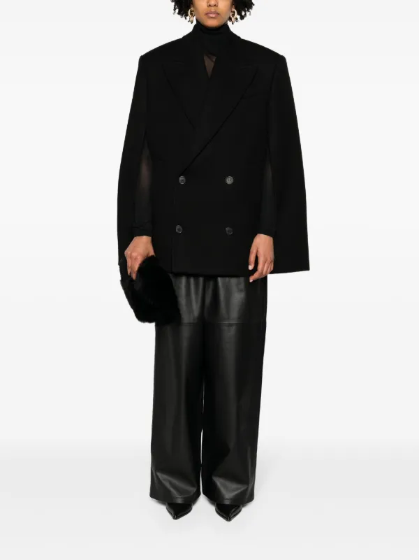 【関税込み】WARDROBE.NYC ブラック ダブルブレスト コート WARDROBE.NYC ダブルブレスト ケープ | ブラック | FARFETCH JP