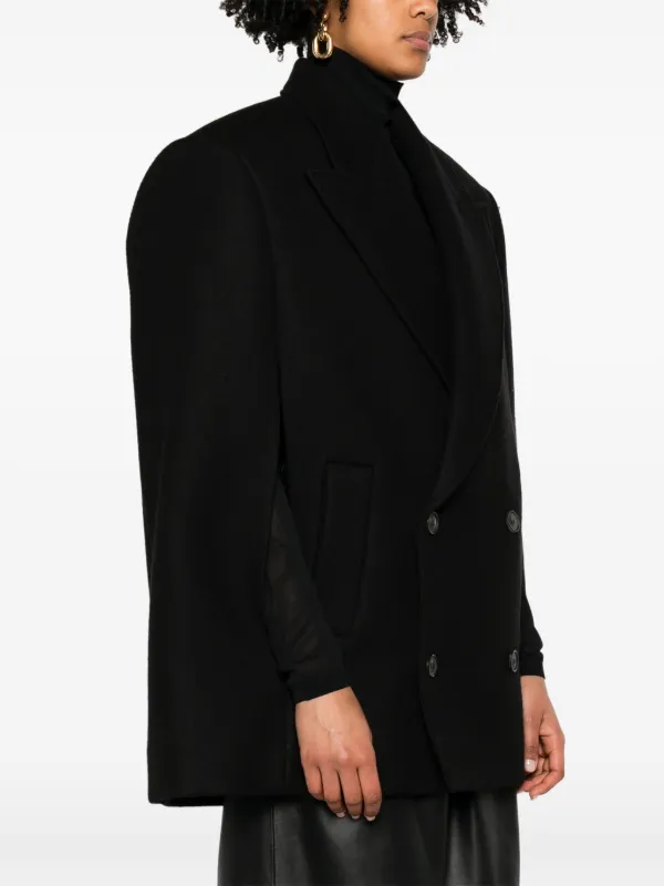 double-breasted Wool Cape Black FARFETCH GR
