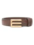 ETRO paisley-jacquard leather belt - Brown