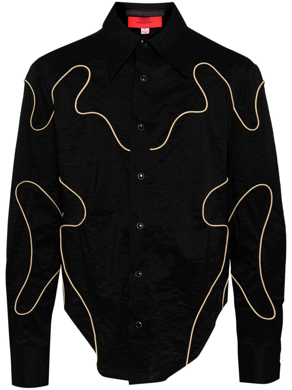 Contour pointed-collar shirt