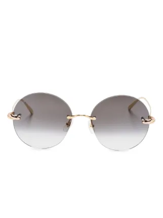 Cartier Eyewear Trinity ラウンドフレーム サングラス | ゴールド