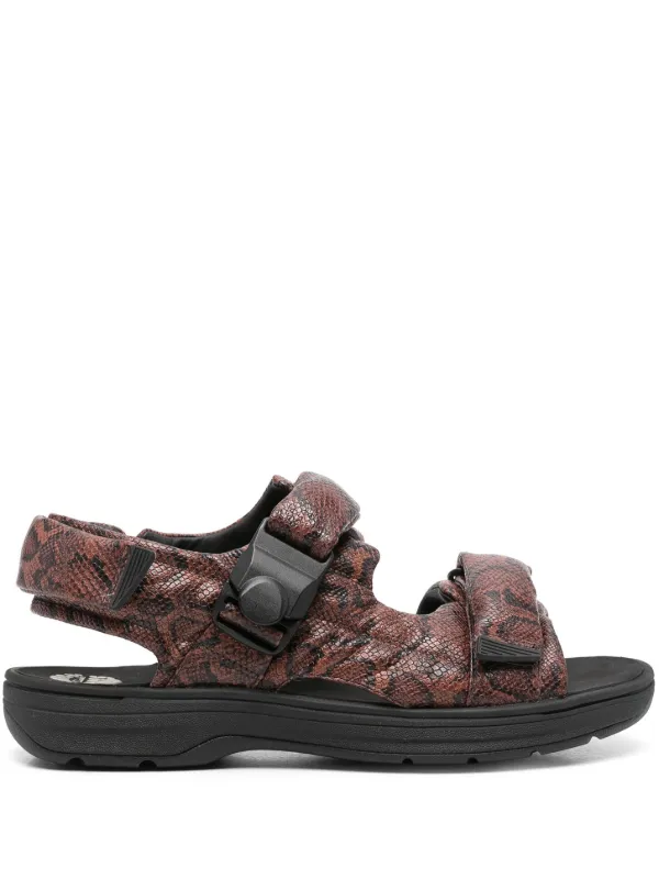 Martine Rose x Clarks Snakeskin Print Sandals Brown