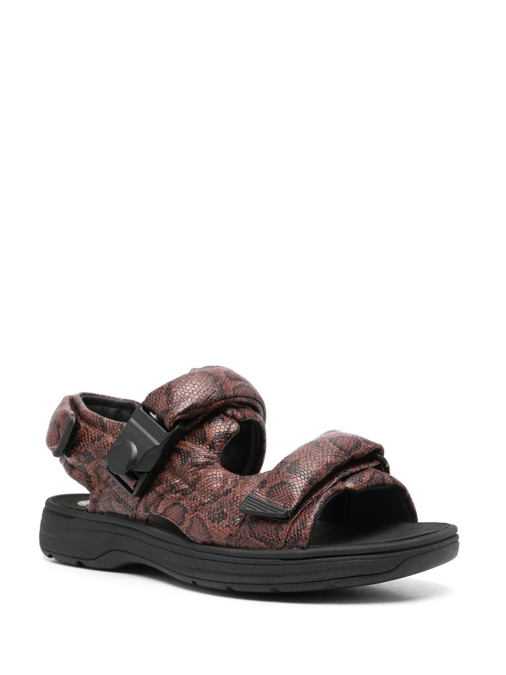 Shop Martine Rose X Clarks Snakeskin-print Sandals In Brown