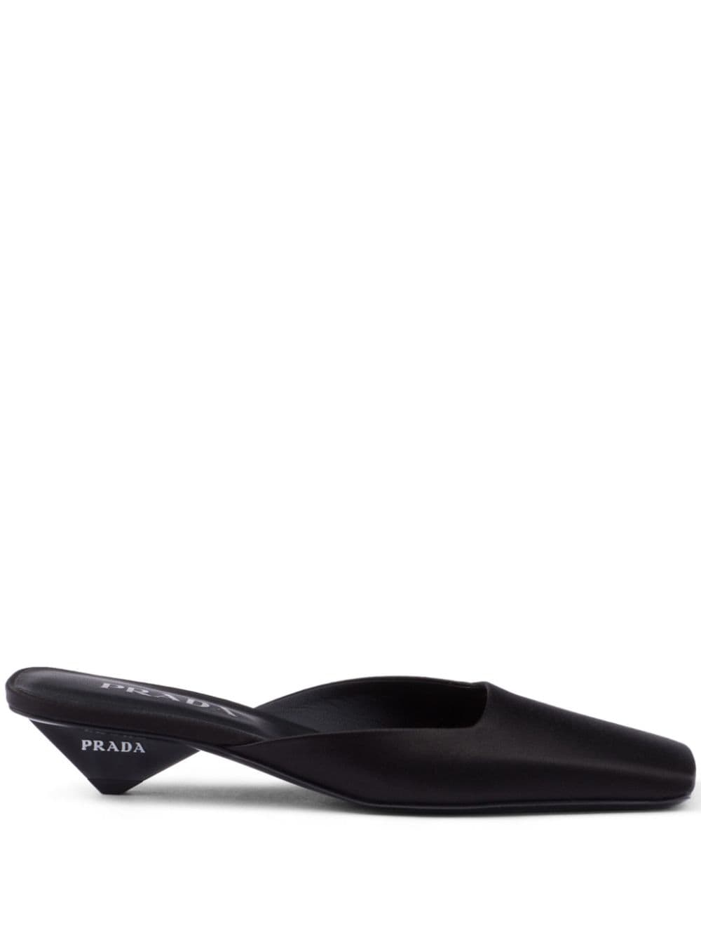 Prada square-toe satin mules Black