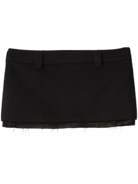 Miu Miu satin-trim velour miniskirt