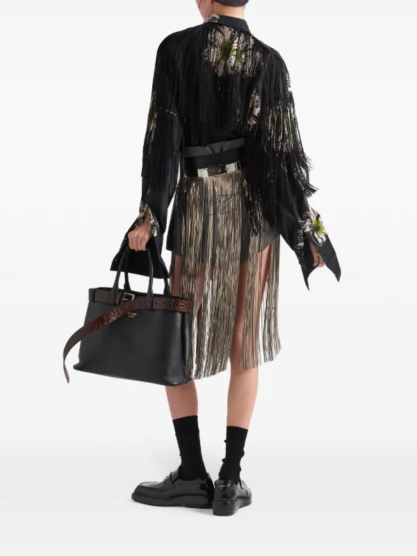 Prada floral-print Fringed Shirt - Farfetch