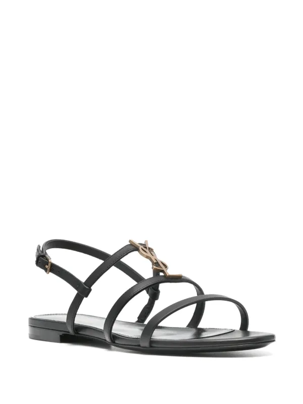 Saint Laurent Cassandra Sandals | Black | FARFETCH