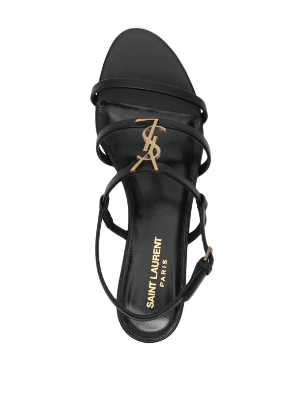 【SANTLAURENT】カサンドラ スライド サンダル ブラック カサンドラ スライド（スムースレザー） | Saint Laurent サン