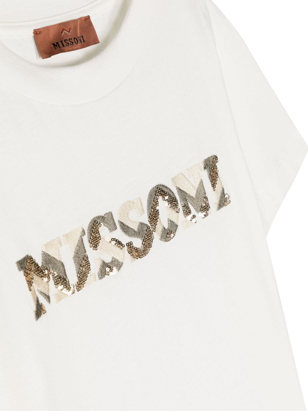 Shop Missoni Logo-embroidered Cotton T-shirt In White