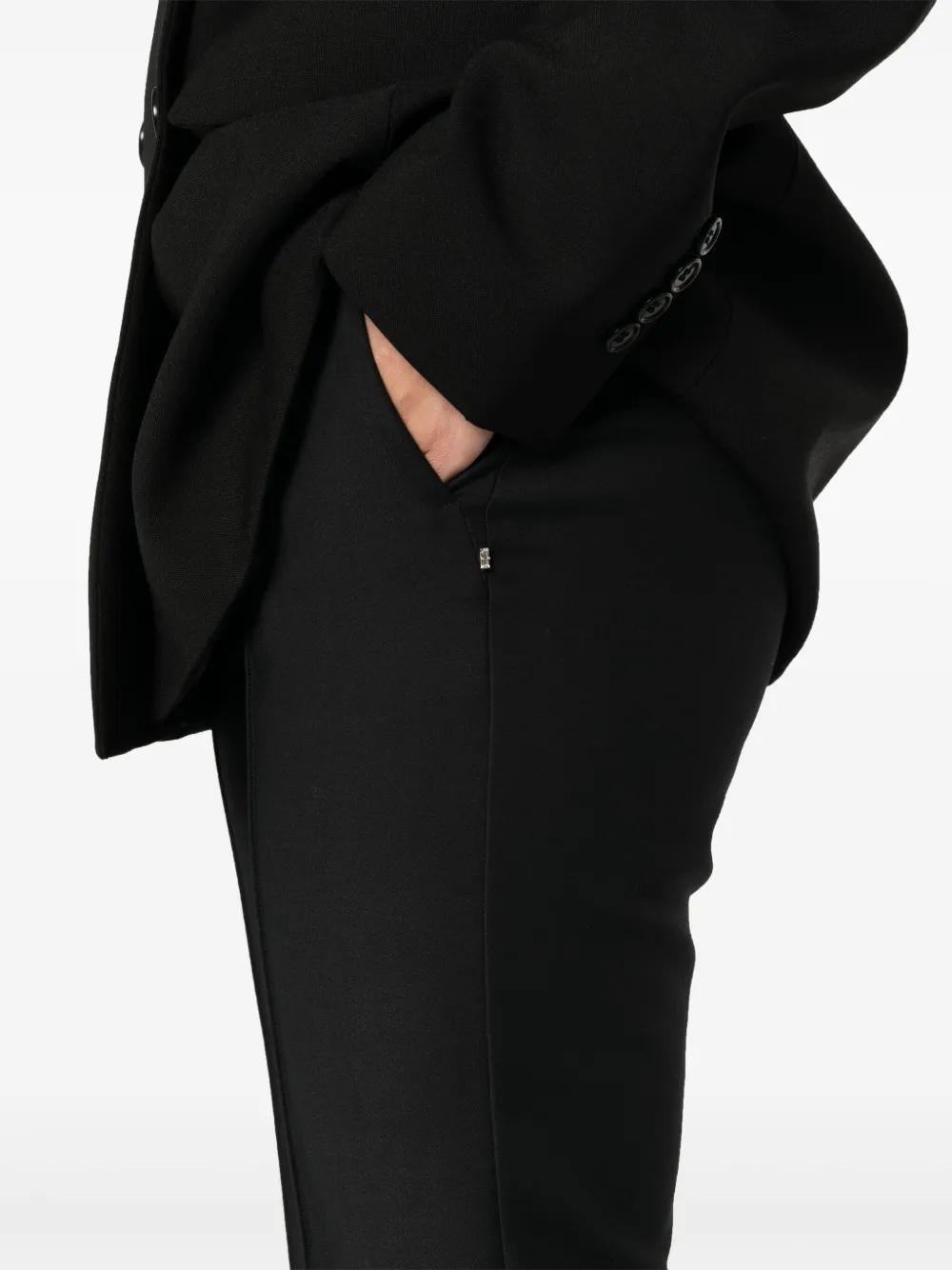 Sportmax Asiago straight broek met verhoogde zoom Zwart