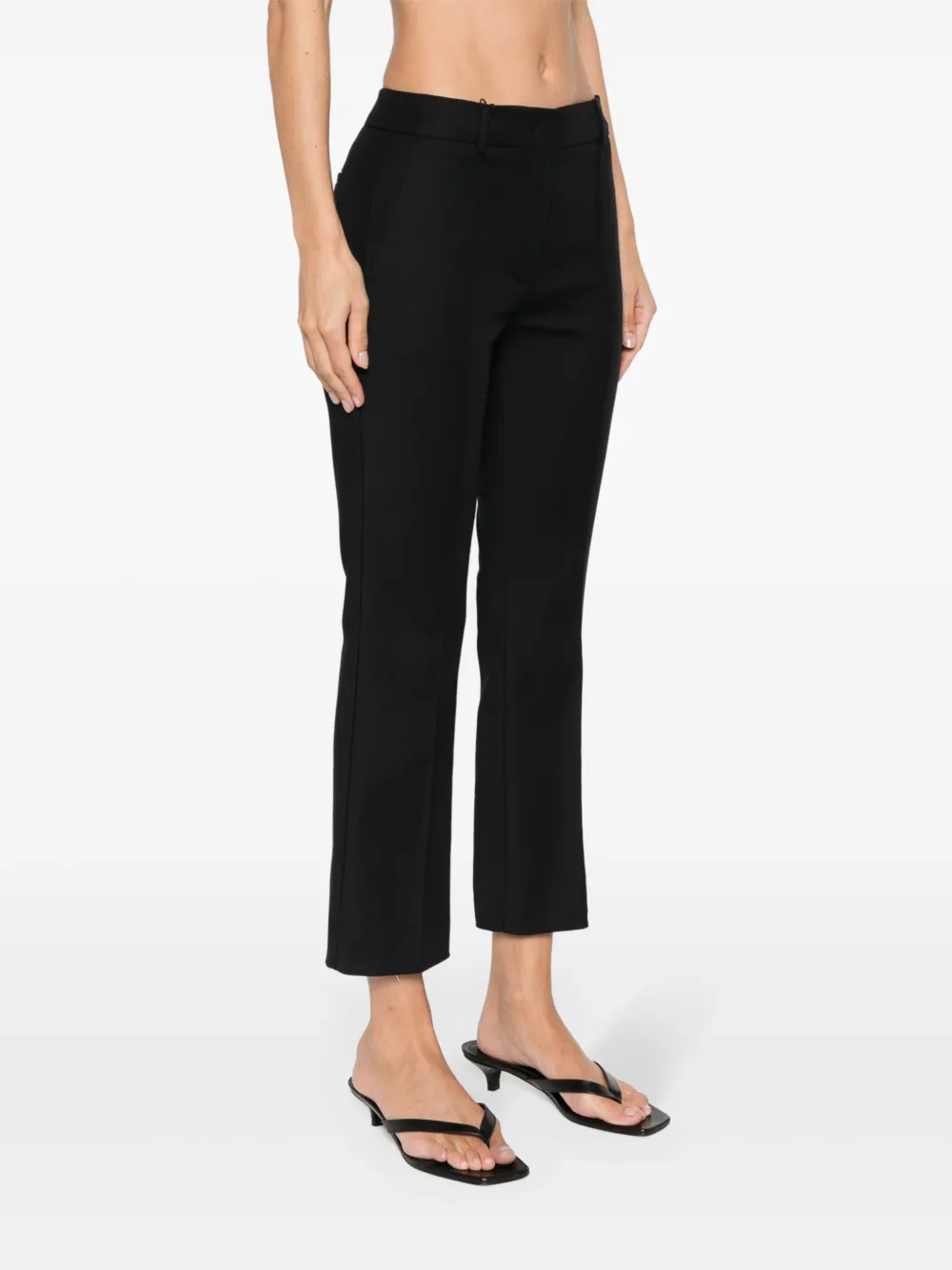 Sportmax Asiago straight broek met verhoogde zoom Zwart