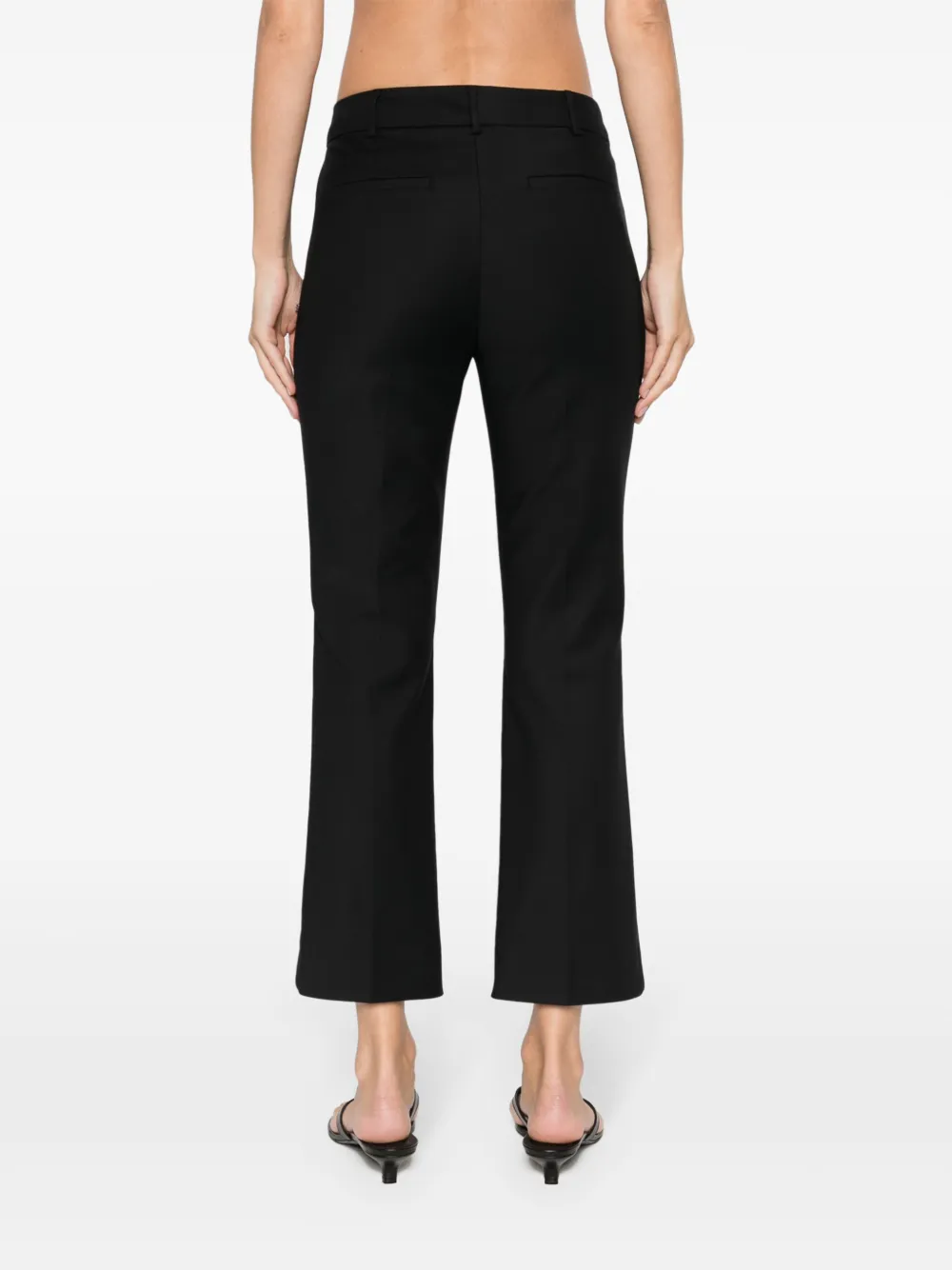 Sportmax Asiago straight broek met verhoogde zoom Zwart