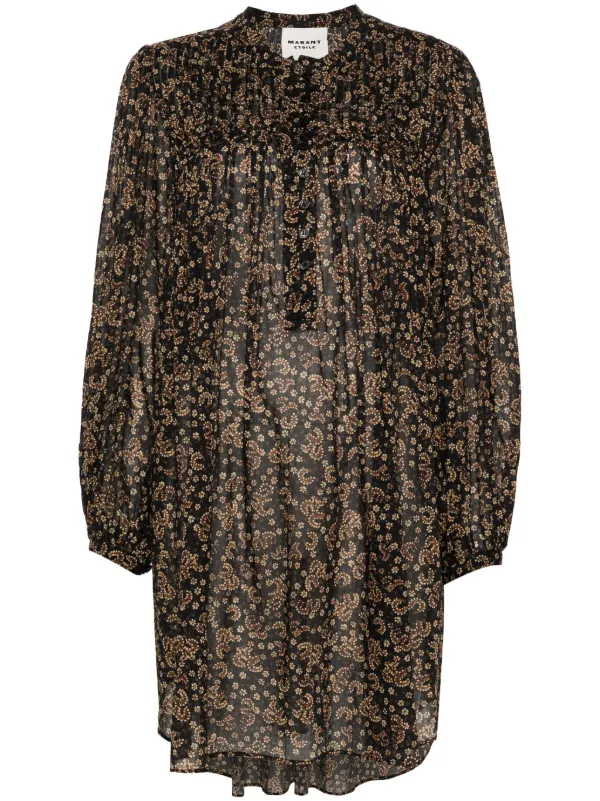 MARANT ÉTOILE Danael フローラル ドレス | ブラック | FARFETCH JP