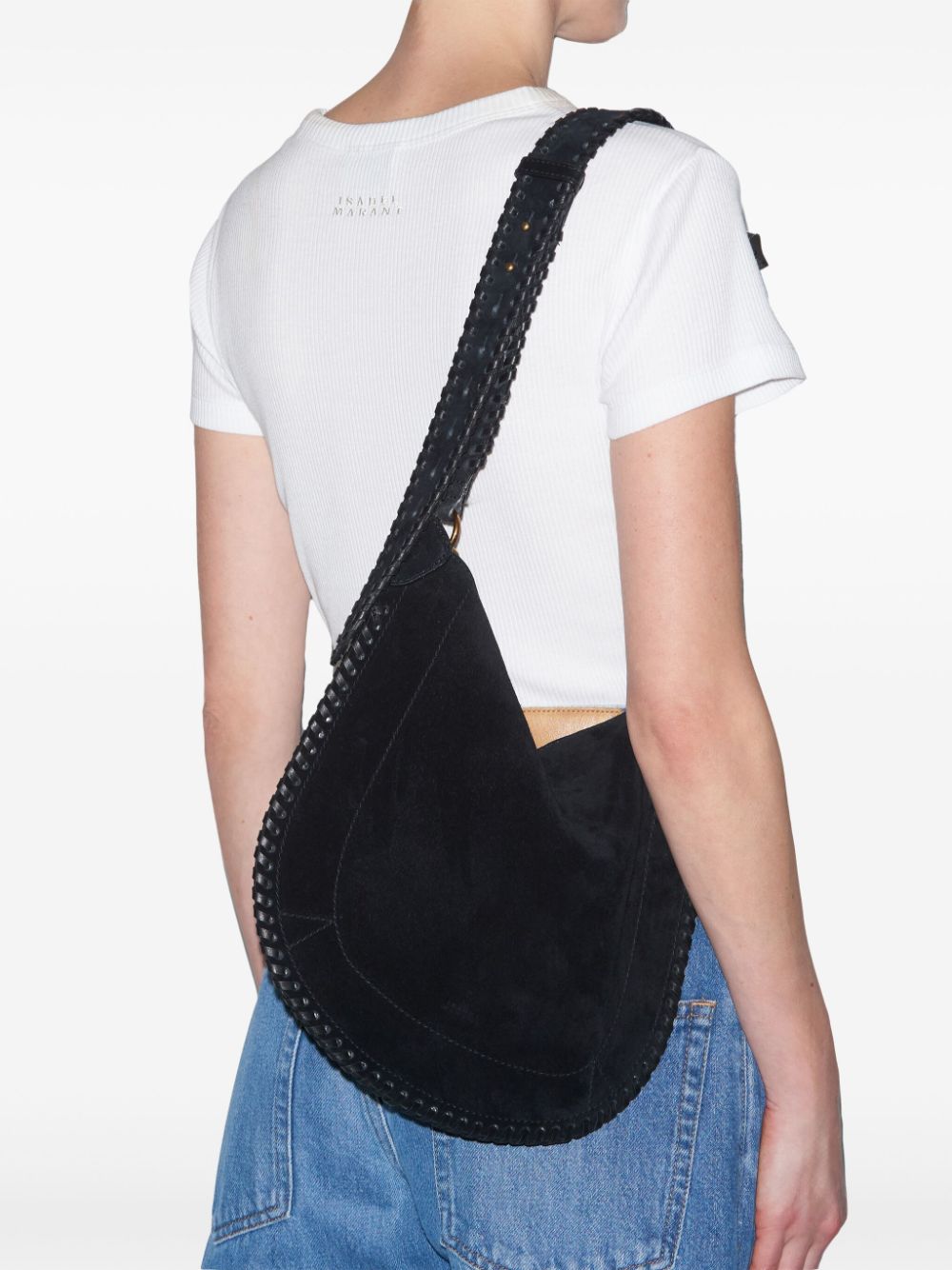 Shop Isabel Marant Oskan Hobo Shoulder Bag In Black