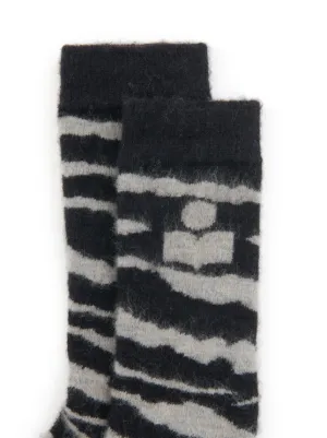 【ISABEL MARANT】Logo Socks/追跡+関税+全国送料込み ISABEL MARANT ÉTOILE Logo-intarsia cotton-blend and knitted