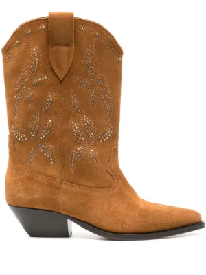 【ISABEL MARANT】 SELLEN スエードブーツ ISABEL MARANT Sellen embellished whipstitched leather