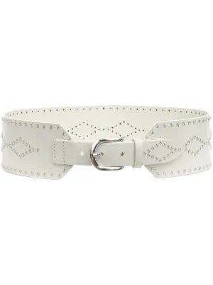 ISABEL MARANT Odena Calfskin Leather Belt | White | FARFETCH display picture 2