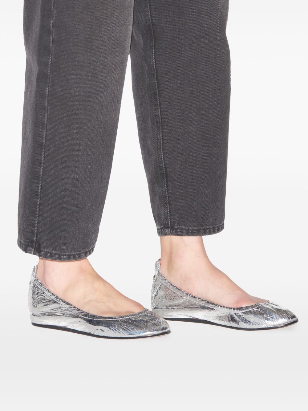 ISABEL MARANT Metallic ballerina's Zilver