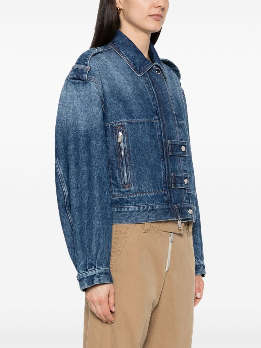 Shop Marant Etoile Julie Denim Jacket In Blue