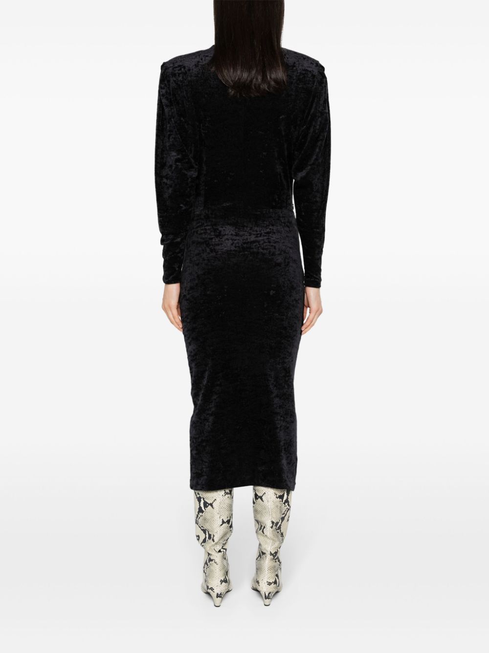 Shop Marant Etoile Hadley Velvet Dress In Black