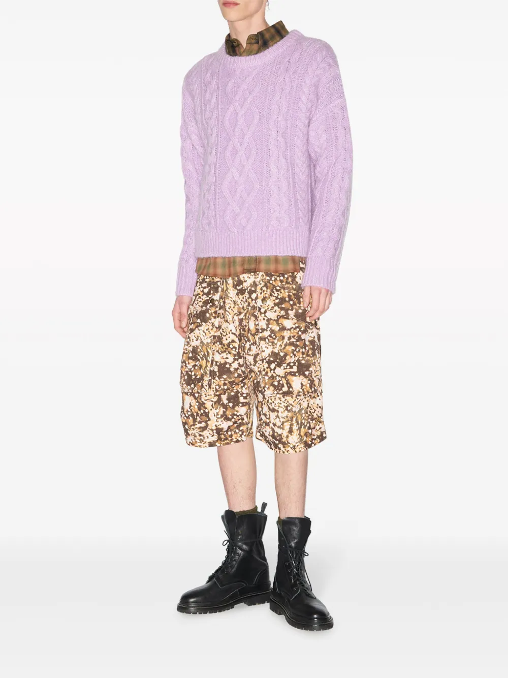 MARANT Cargo shorts met abstracte print - Bruin