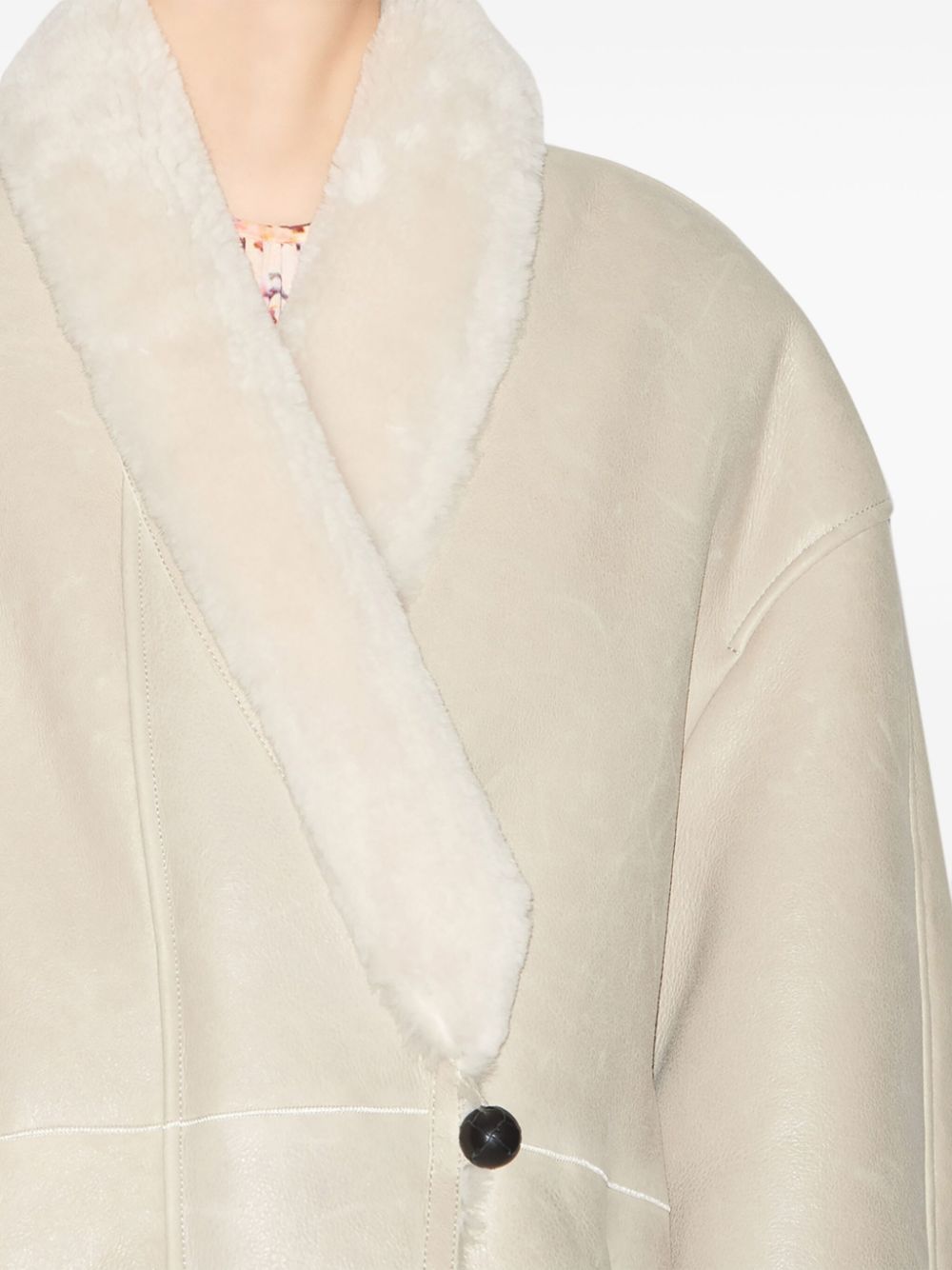 ISABEL MARANT Alinae lammy coat Beige