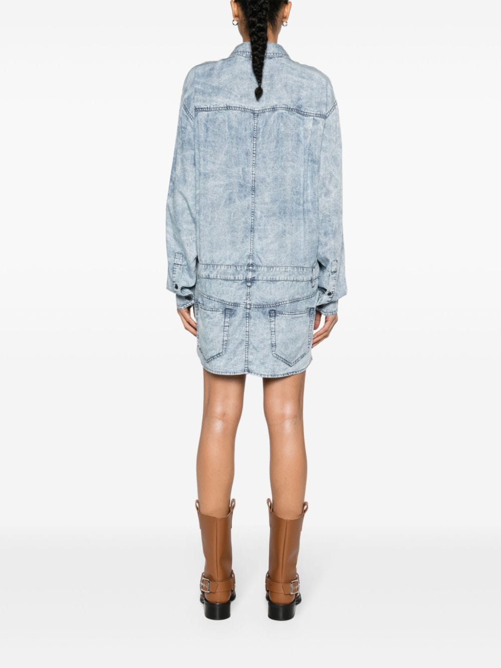 Shop Marant Etoile Palvina Denim-effect Shirtdress In Blue