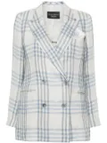 Emporio Armani double-breasted checked blazer - Blue