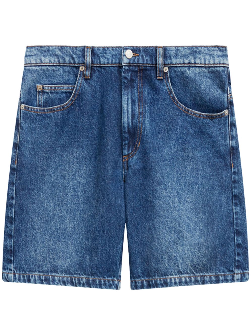 wide-leg denim shorts