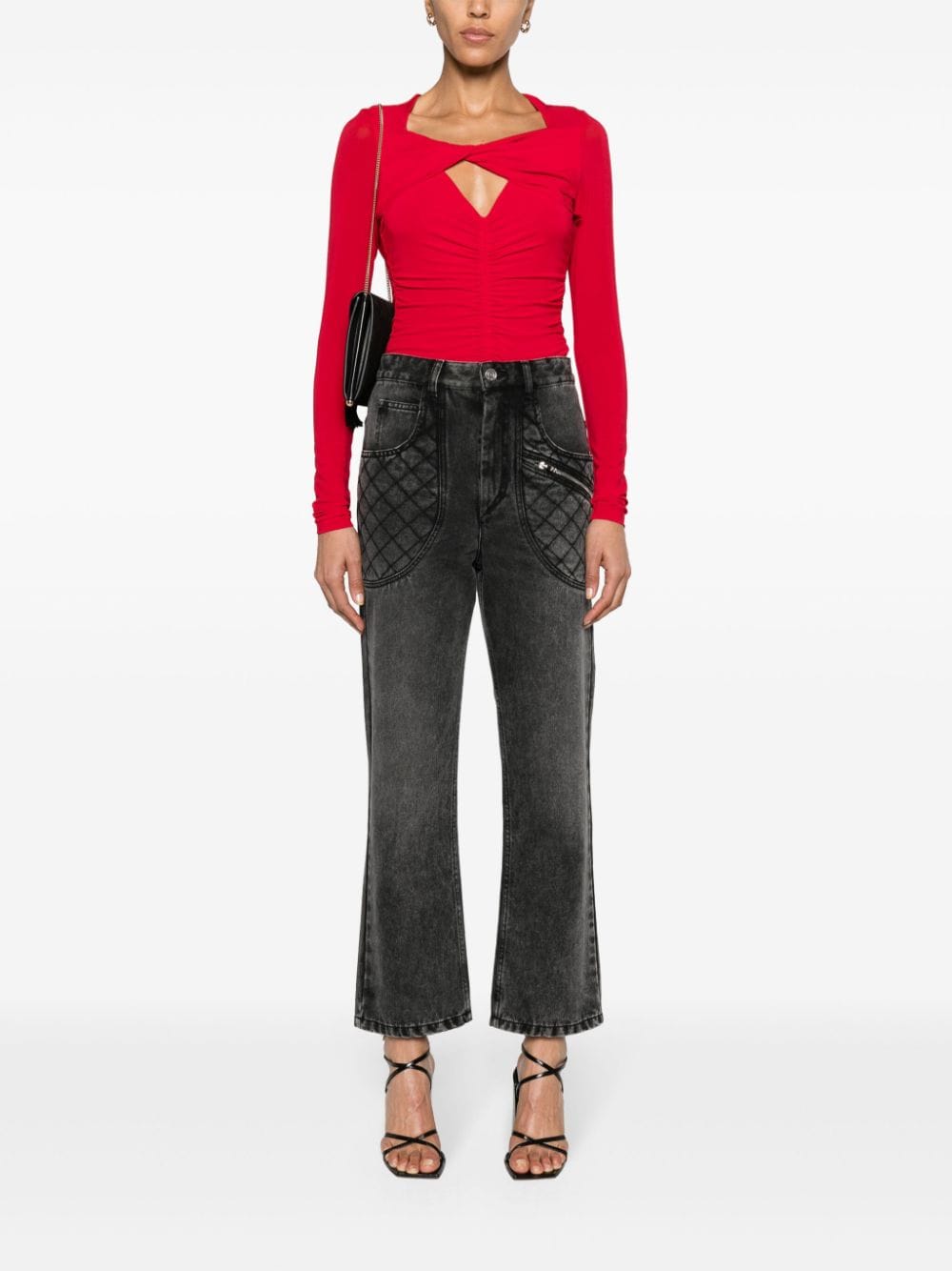 ISABEL MARANT Vandalia blouse met ruche - Rood