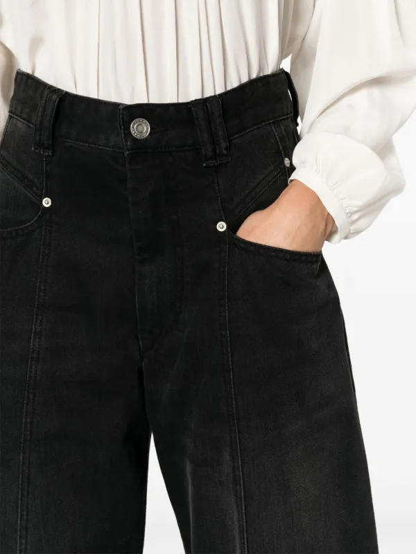 ISABEL MARANT Vetan high-rise wide-leg Jeans | Black | FARFETCH JO