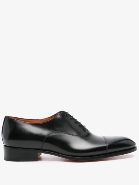 Santoni polished leather Oxford shoes