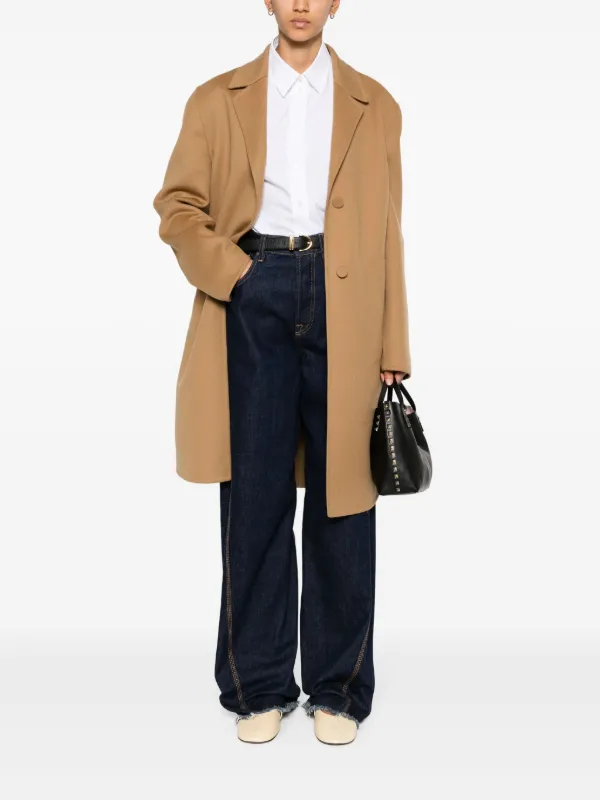 Valentino Garavani Vロゴ フェルトコート | ブラウン | FARFETCH JP