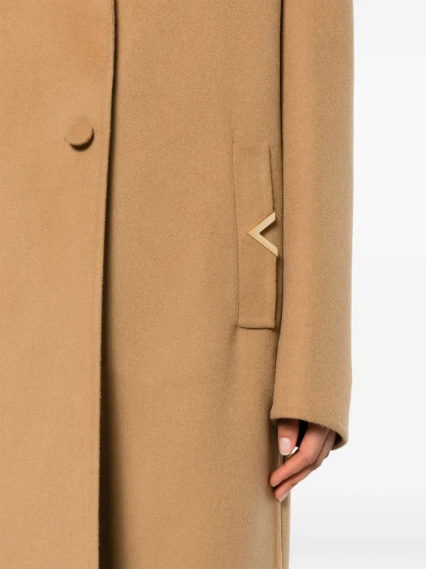 Valentino Garavani Vロゴ フェルトコート | ブラウン | FARFETCH JP