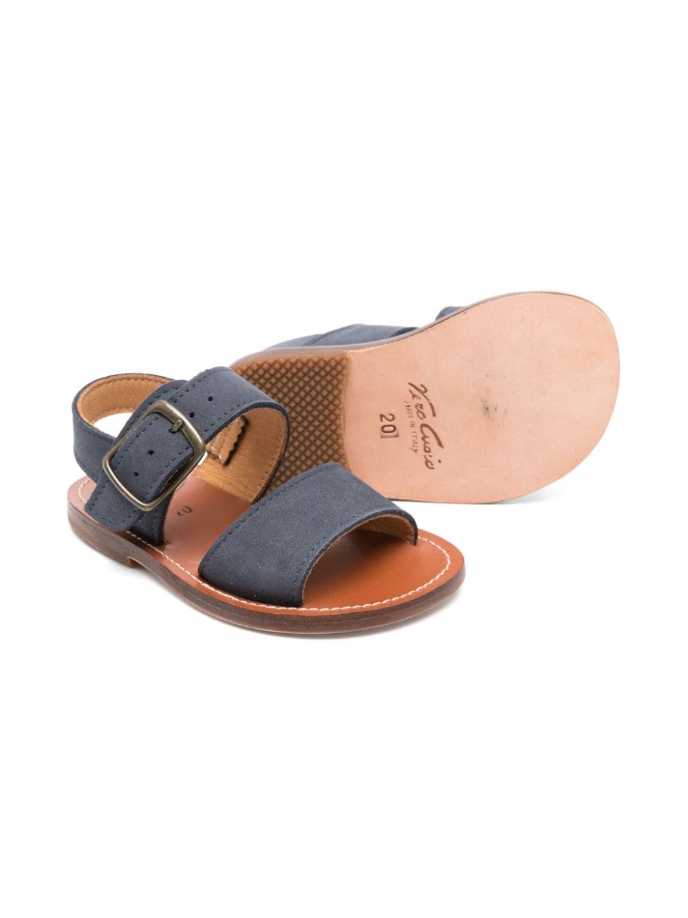 Pèpè Nico leren sandalen - Blauw