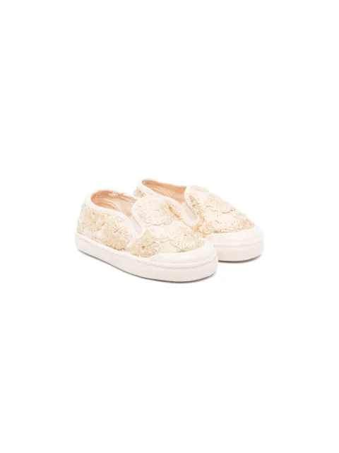 Pèpè foiled embossed-pattern sneakers