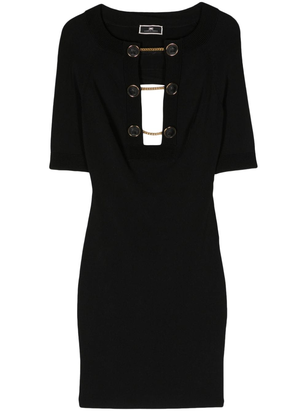 Shop Elisabetta Franchi Decorative-buttons Minidress In Black